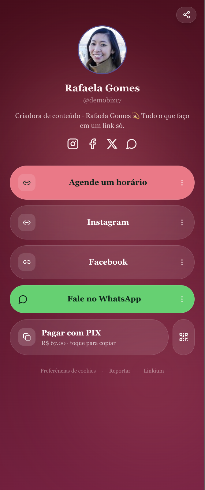 Template Rafaela Gomes — Criadora de conteúdo